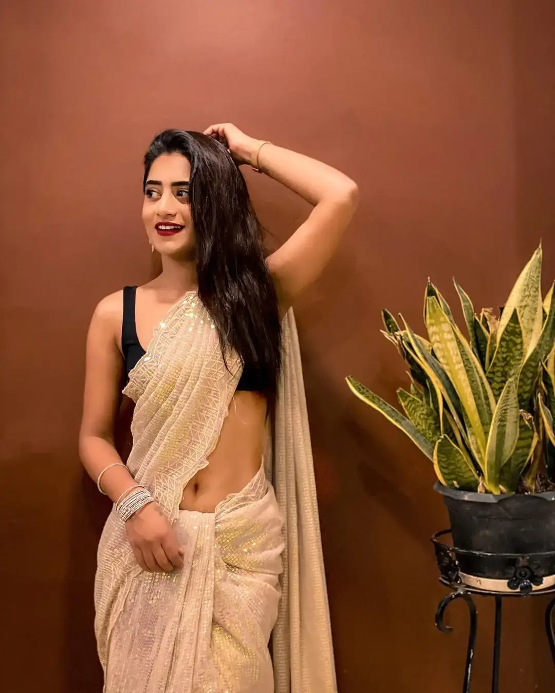 Bigg boss Telugu participant Nayani Pavani in White Saree